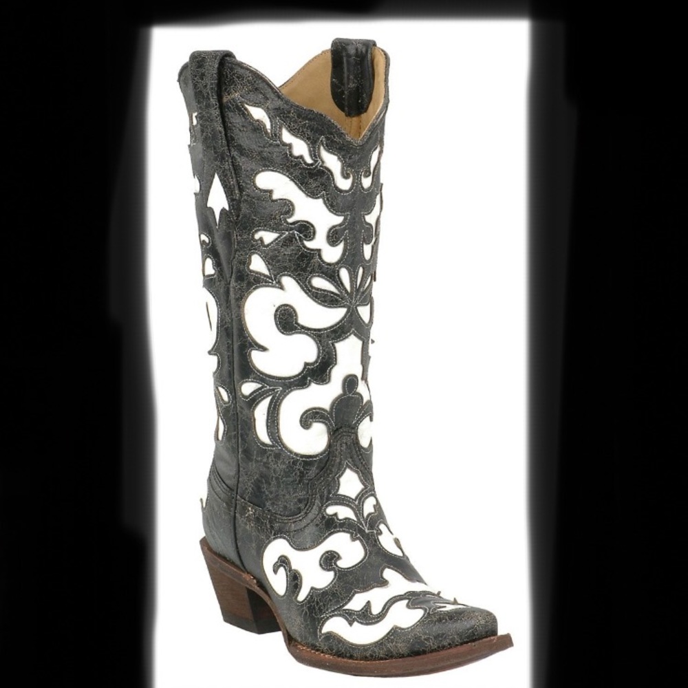 Black and White Cowboy Boots